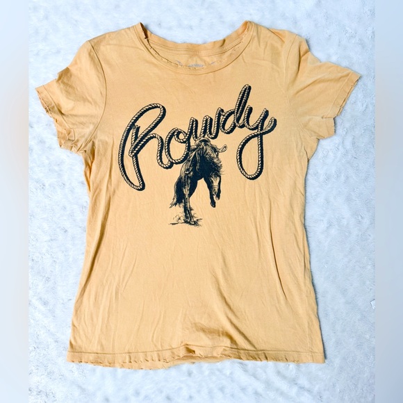 BANDIT BRAND Howdy Rope Rodeo Horse Distressed Hem Graphic Tee Shirt - Picture 1 of 9